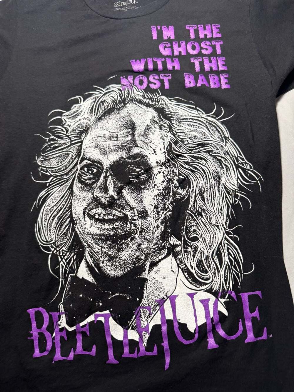 Beetlejuice 'I'm The Ghost With The Most Babe' Graphic Black T-Shirt
